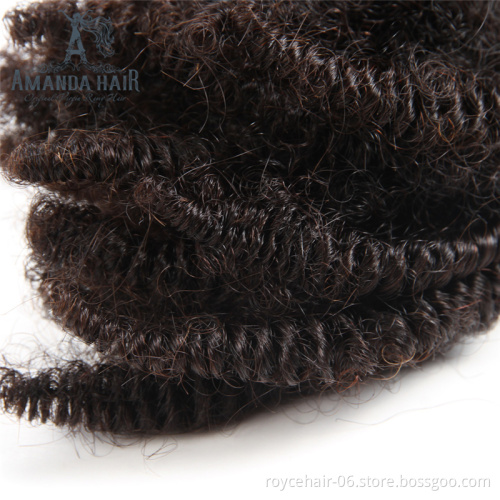 High quality  pretty virgin hair weft 8 inch Afro curl  wave brazilian machine weft , double drawn human hair weft